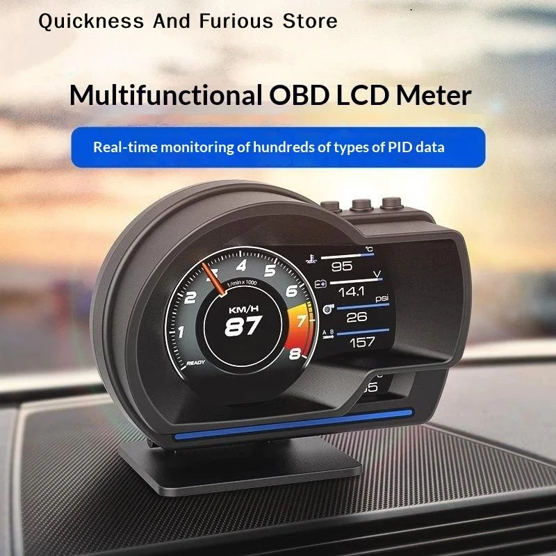 Universal OBD2&GPS Double Systems Meter Speedometer Head Up Display Muti-function Gauge Water Temp Turbo Car Accessories HUD P6