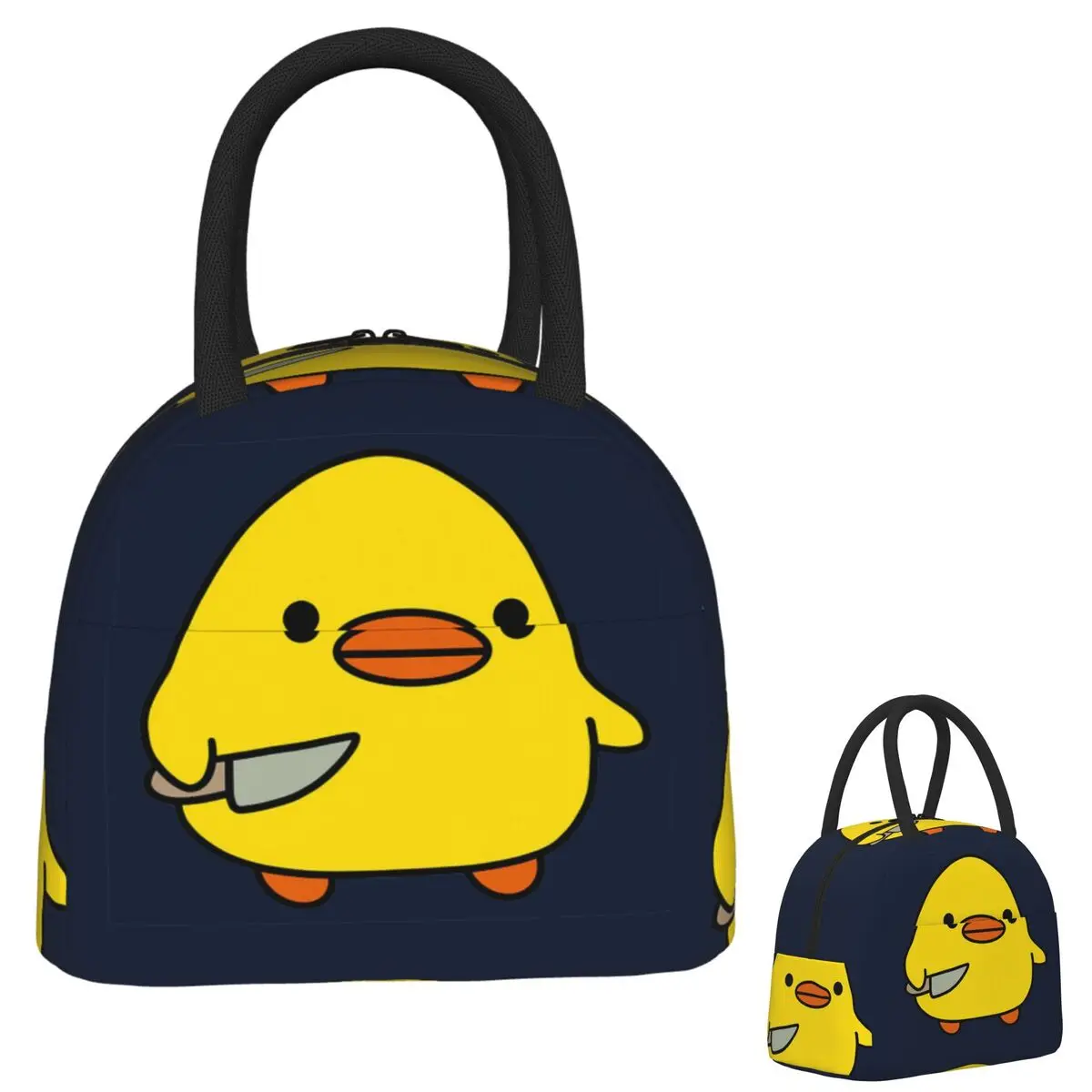 

Duck With Knife Kawaii Duck Knife Duck Lunch Bags Insulated Bento Box Lunch Tote Picnic Bags Cooler Bag for Woman Kids Travel