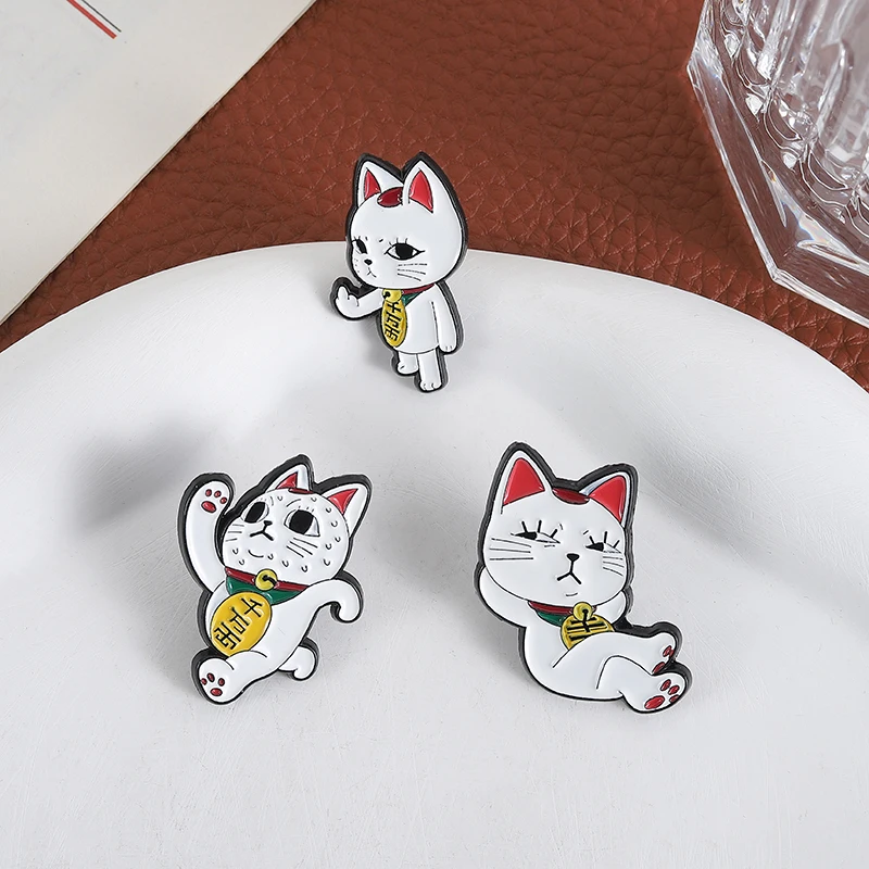 Turbo Granny Cat Spying Enamel Pin Image 4