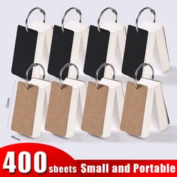 Kraft Paper Blank Flashcards with Binder Rings Spiral Notepads Detachable Kids Mini Notebooks Study Cards Book Kawaii Stationery