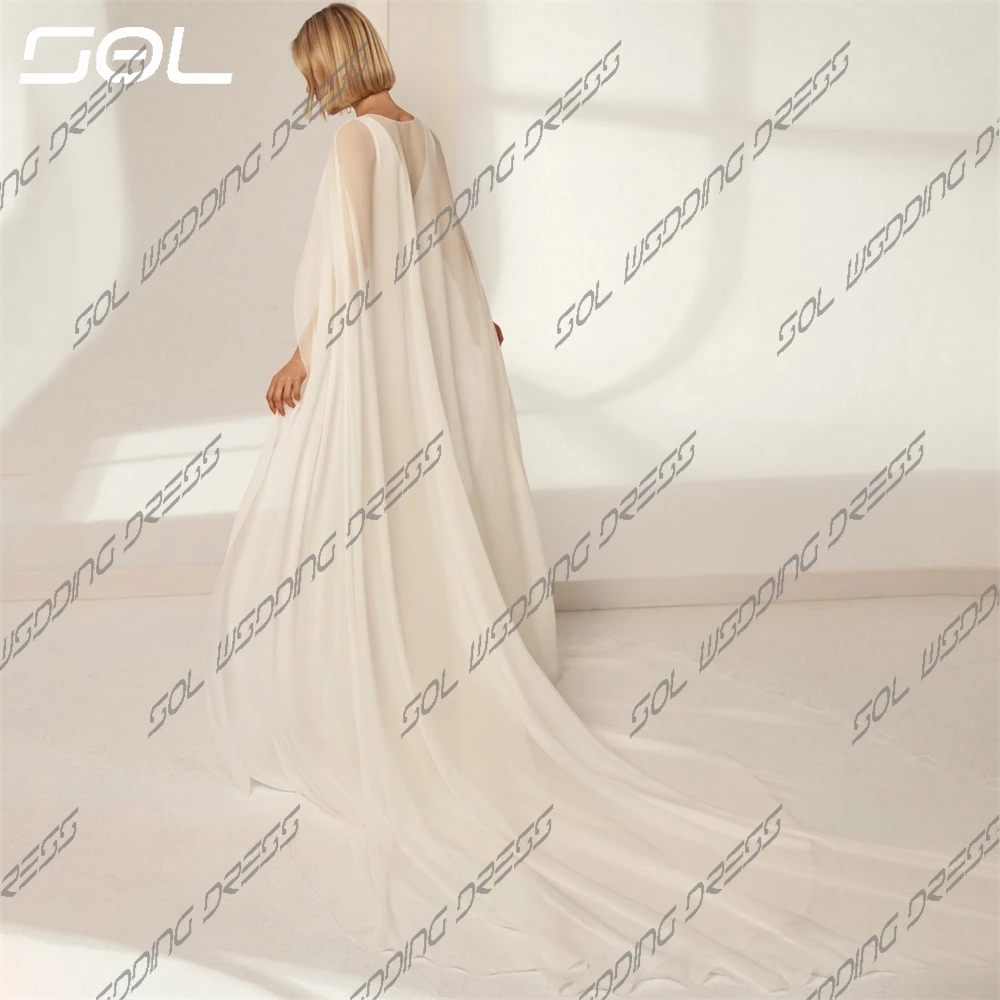 SOL-Backless Mermaid Vestidos De Noiva, Cap Sleeves, Spaghetti Straps, Deep V Neck, vestidos de casamento elegantes, vestidos de noiva simples