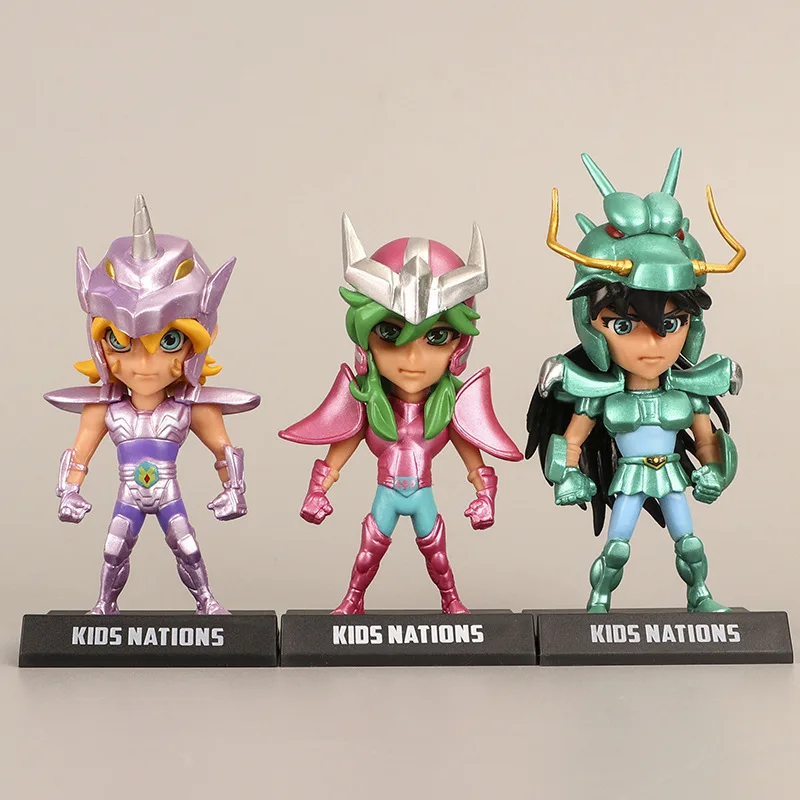 5pcs Saint Seiya Scorpio Lion Aries Figure Two-Dimensional Animation Peripherals Model Doll Toy Ornaments Collection Of Gifts