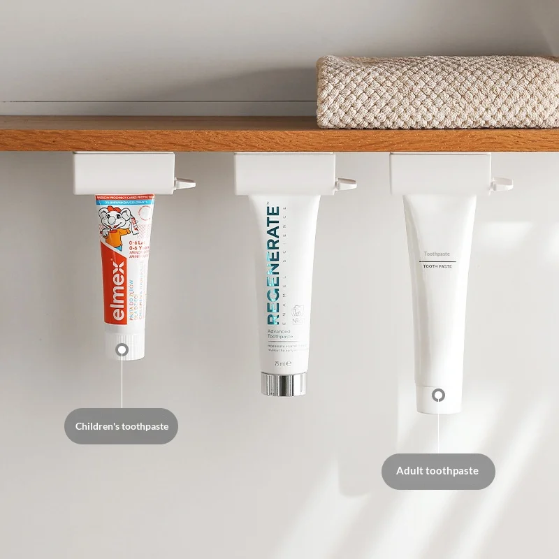 Lazy Magnetic Toothpaste Squeezer Inverted Wall Mount No Punch Toothpaste Clip Bathroom Storage for Facial Cleanser Hand Cream