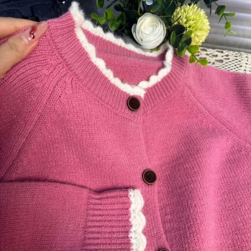 سترة نسائية من الدانتيل عصرية ومتعددة الاستخدامات لخريف وشتاء 2025 سترة محبوكة جديدة #5