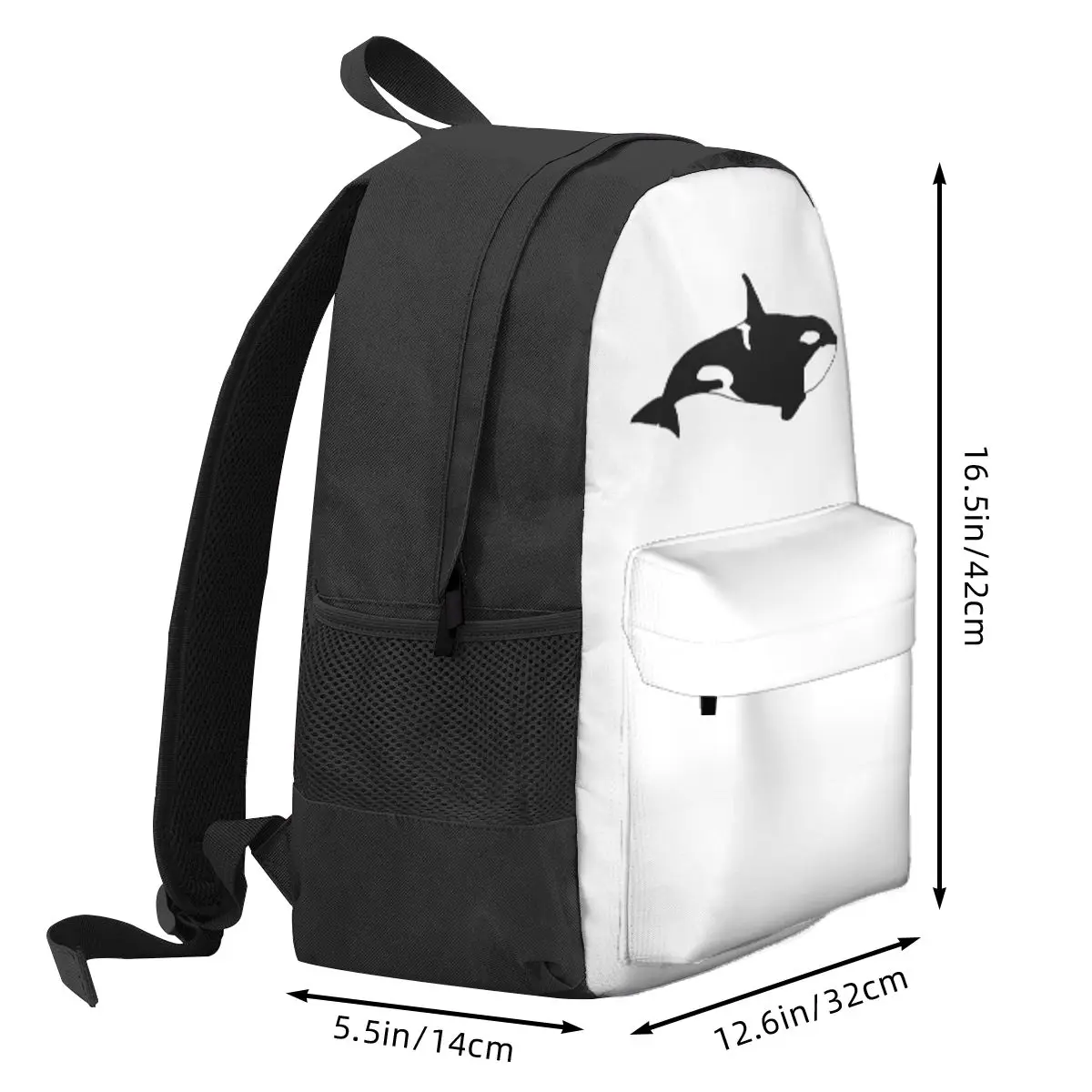 Killer Whale (Orcinus Orca) Student Backpack School Bag Hiking Travel Daypack for Boys Girls Bookbag Shoulder Bags
