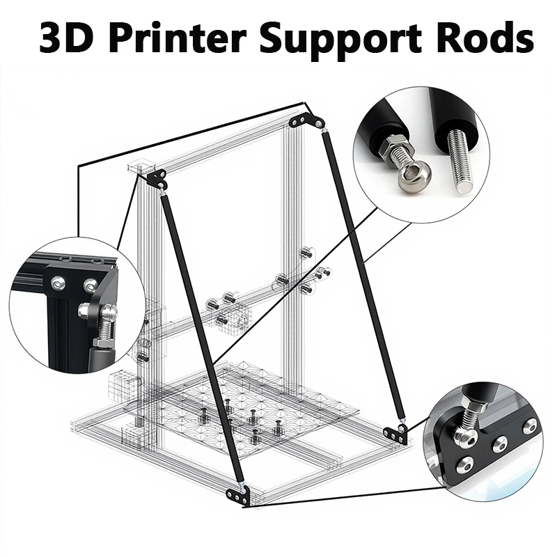 Upgrade Aluminum Alloy Supporting Pull Rod Kit - for Creality Ender-3/Ender-3 Pro/CR10/CR10S | Anti-Break Stable Printing