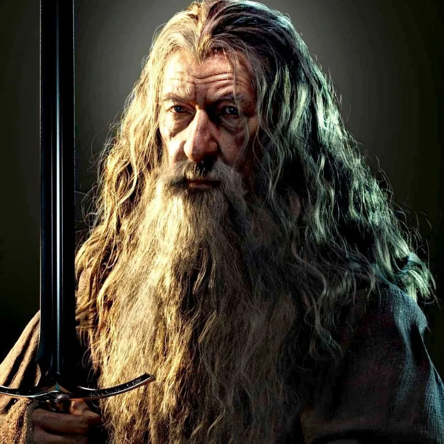 سيد الخواتم الهوبيت غاندالف معالج شعر مستعار ولحية مجموعة شعر مستعار تأثيري