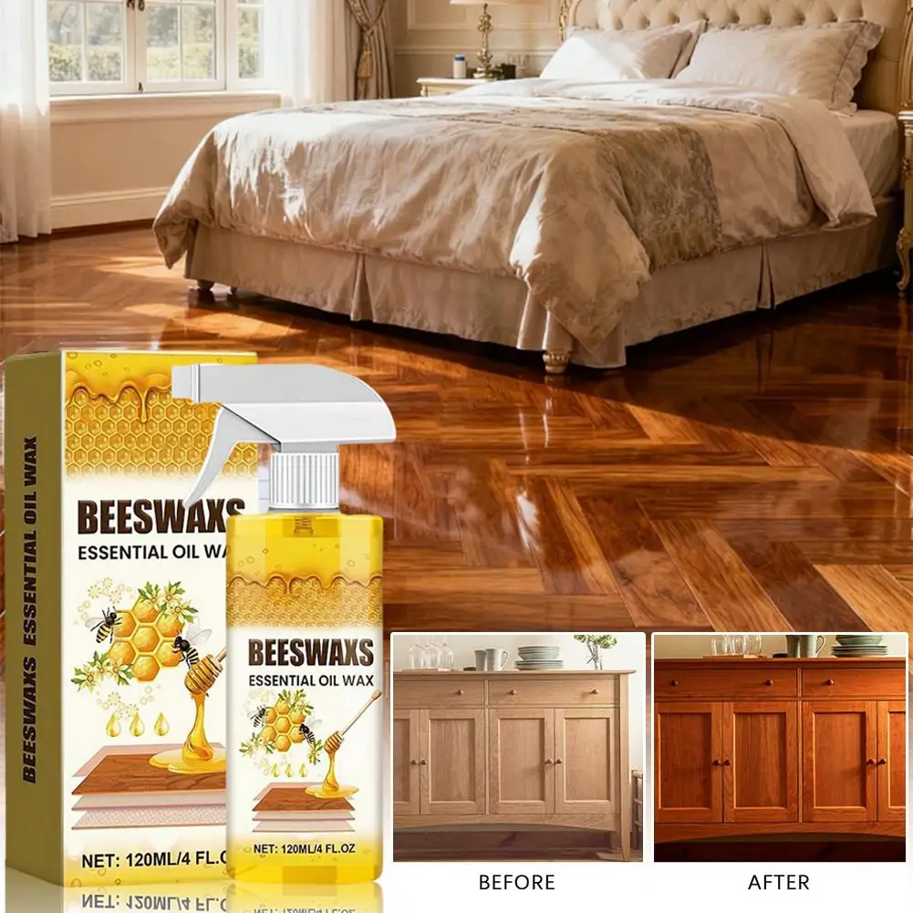 Beeswax Wood Polish Spray Natural Furniture Care Cleaner Repair Agent for Cabinet Table Floor Scratch Remover Shine Restorer
