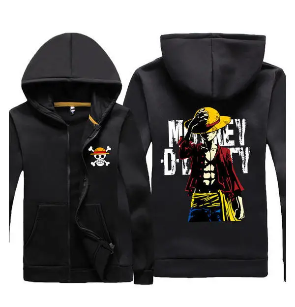 

Bandai One Piece Super Hot Character Fashion Print Autumn and Winter Men's and Women's Zipper Large Size Loose Hooded Sweater