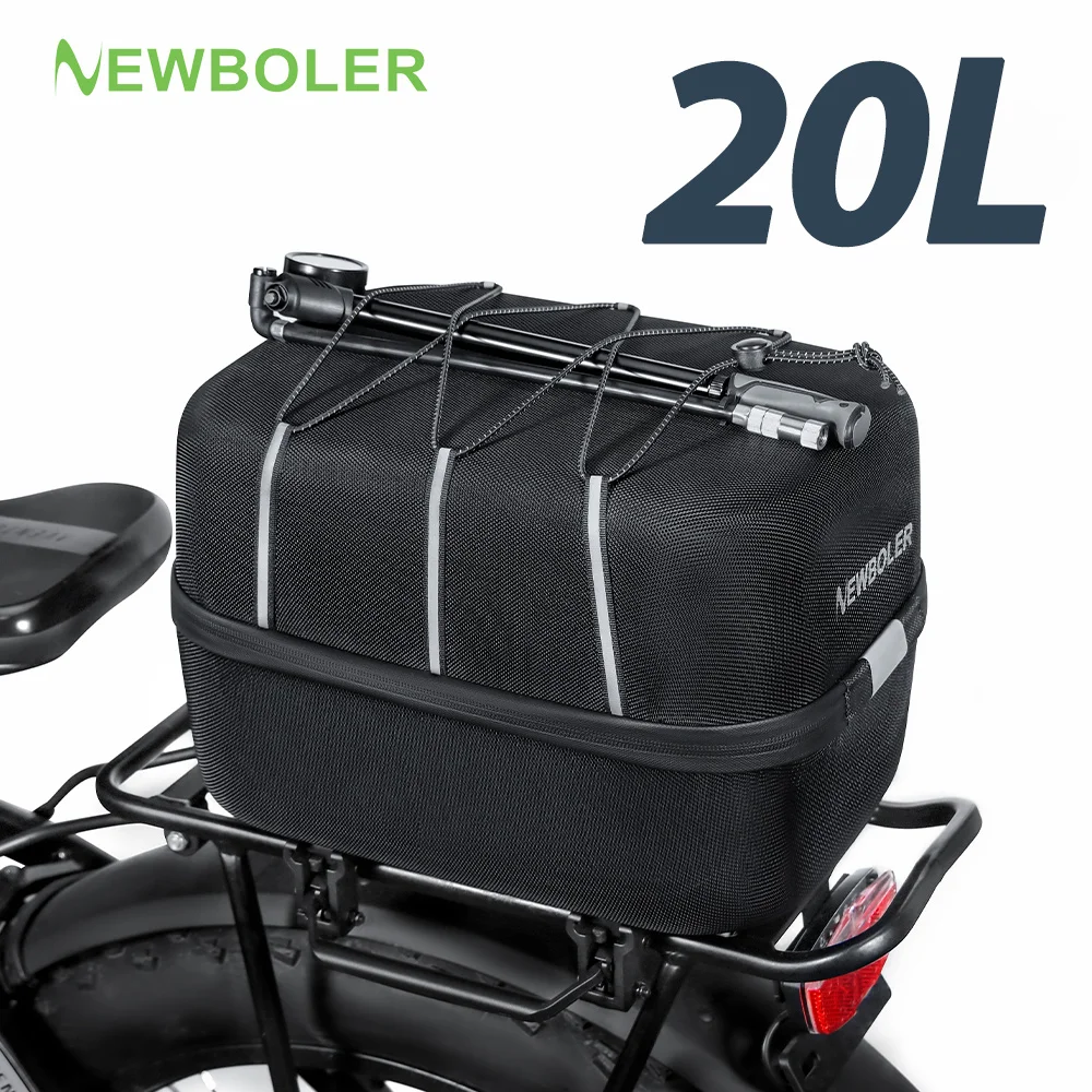 NEWBOLER 20L Waterproof Cycling E-Bicycle Front Fork Bag Quick Release Bike Rear Seat Trunk Bag Bike Bag Bicycle Accessories