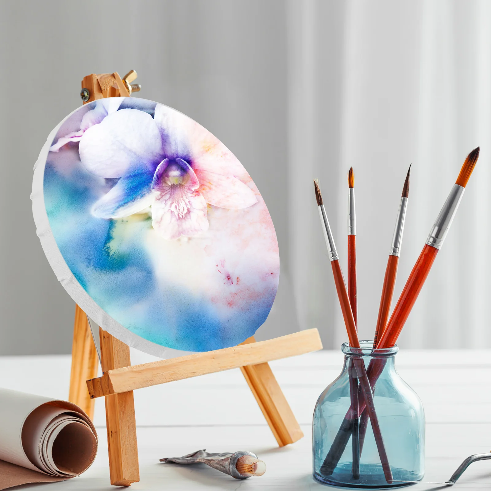 3Pcs Heavy-Duty Canvas Boards for Oil Painting Round DIY Panels Ideal for Beginners Art Enthusiasts Painting Supplies