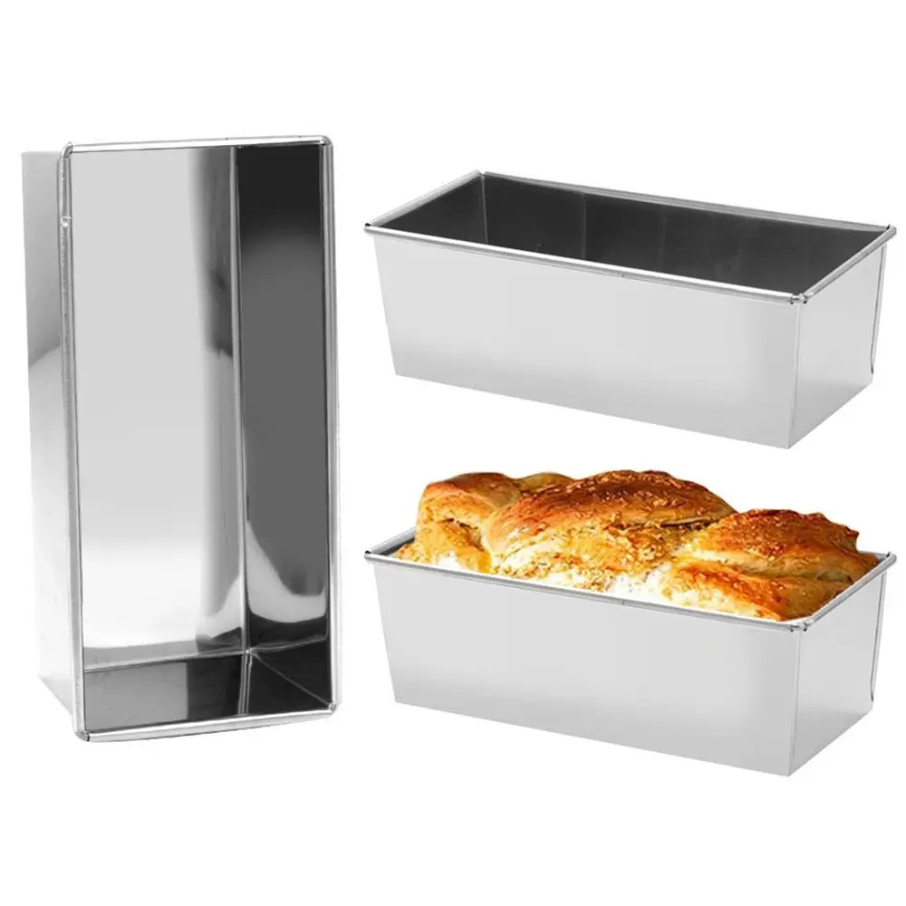 Durable Creative Baking Pan Mold Stainless Steel Rectangular/Round Baking Mould DIY Non-stick Bread Baking Pan Pastry Utensil