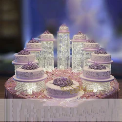 3-9pcs/set Wedding Crystal Tower Birthday Party Decoration Acrylic Cake Stand suit