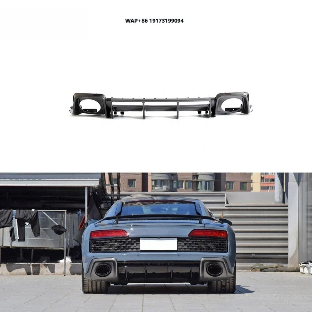 Prepreg Dry Carbon Fiber R8 Rear Bumper Diffuser Lip Spoiler for R8 V10 2023