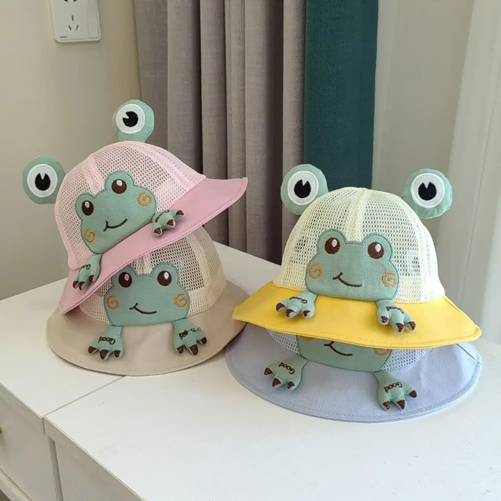 

Cartoon Frog Fisherman Hats High Quality Breathable Thin Bucket Hat Sun Cap Summer