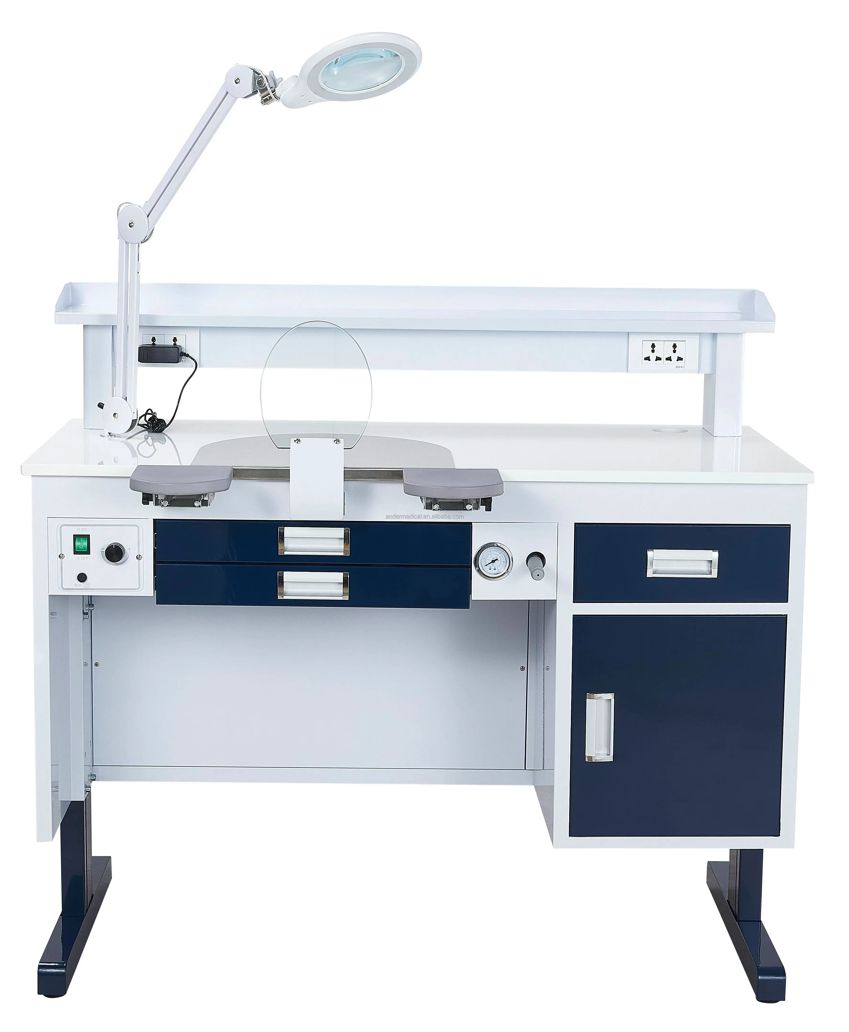 Dental Lab Workbench Silent Vacuum System Stainless Steel Work Table Storage Cabinet Dental Laboratory Furniture