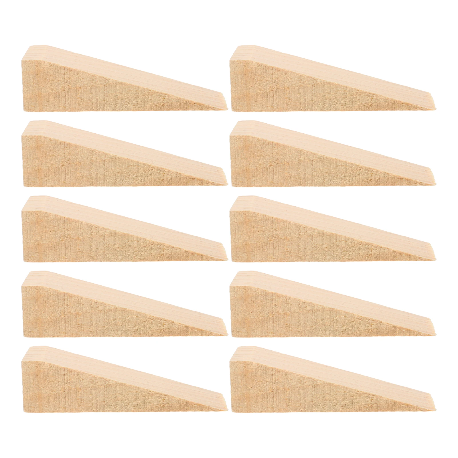 

10pcs Wooden Wedge Door Stopper Non-slip Anti-collision Bumper Floor Mat Stable Firm Material Versatile Use Home Furniture Parts