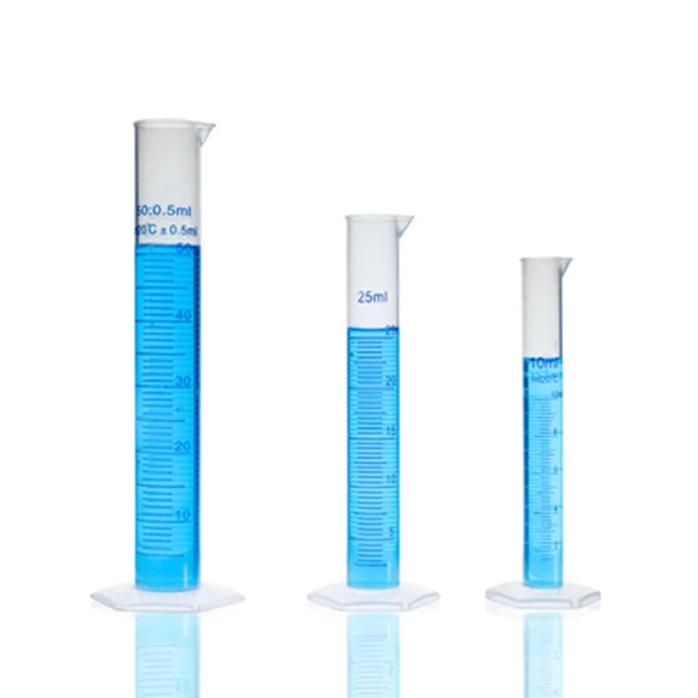 Measurement 10/25/50/100/250/500ml Chemistry Graduated Cylinder Measuring Cylinder Graduated Tube Plastic Measuring Cylinder