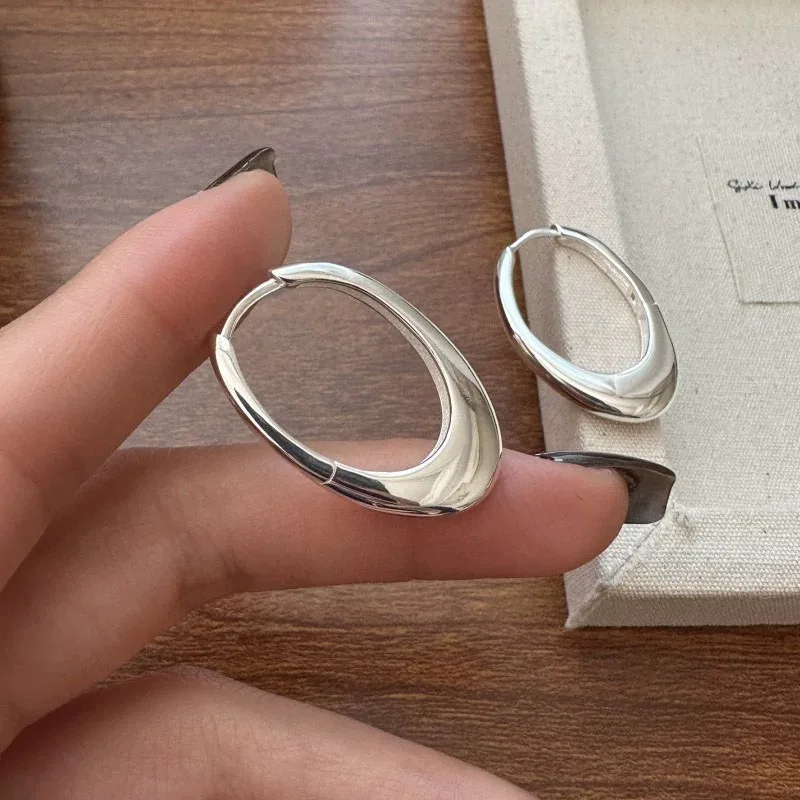 

BF CLUB 925 Sterling Silver Heart Earrings For Women Girl Sexy Fashion Trendy Oval Ring Jewelry Gift Wedding pendientes mujer