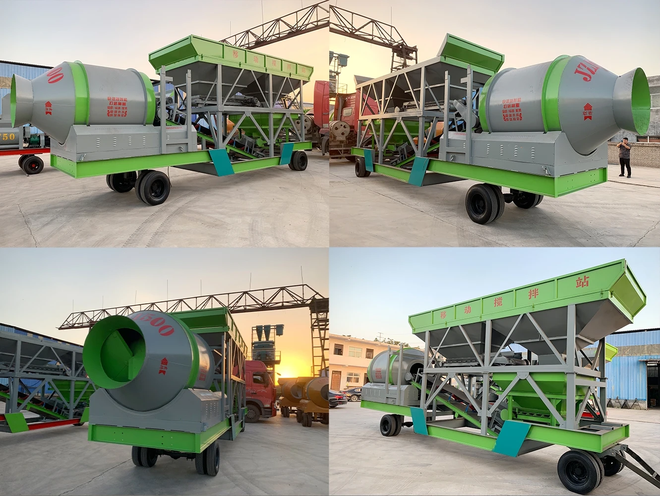 Full Automatic Small Mobile Concrete Batching Plant 25m3h With Programmable Logic Controller For Unmanned Operation