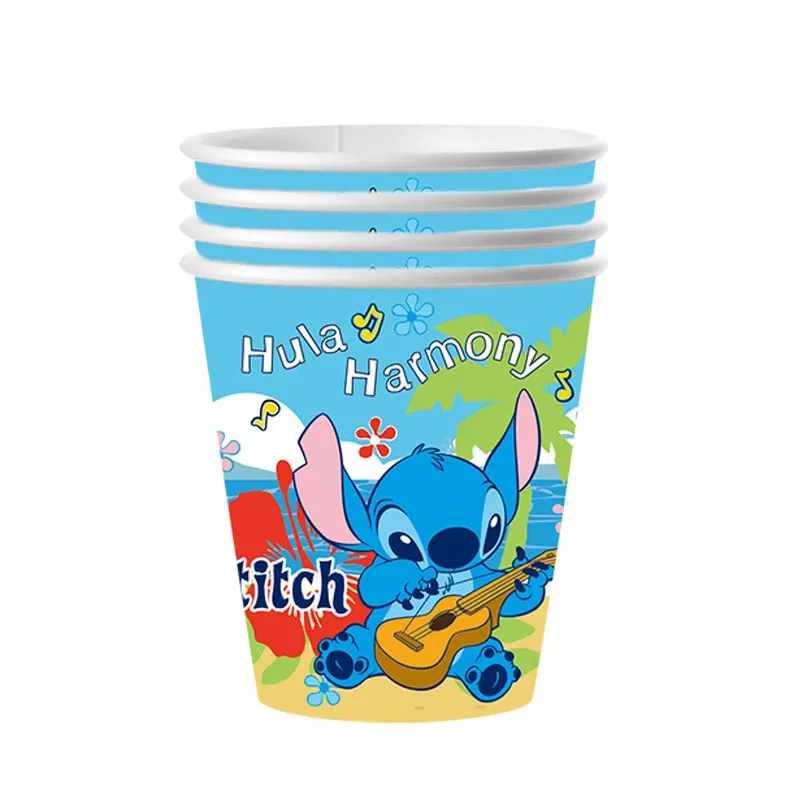 10pcs Disney Stitch Cup Children Happy Birthday Party Decoration Disposable Tableware Paper Cup Baby Shower Supplies