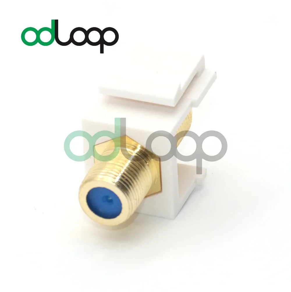 ODLOOP 5-Pack 3 GHz Gold-Plated RG6 Coaxial Keystone Jack Insert In White