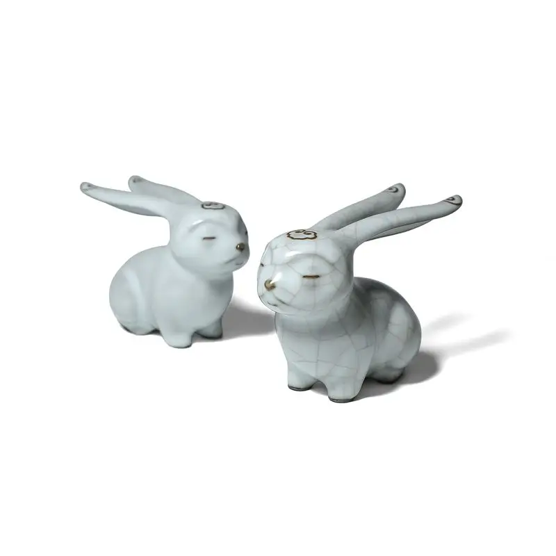 Celadon tea set handmade tea pet rabbit boutique ornament collection