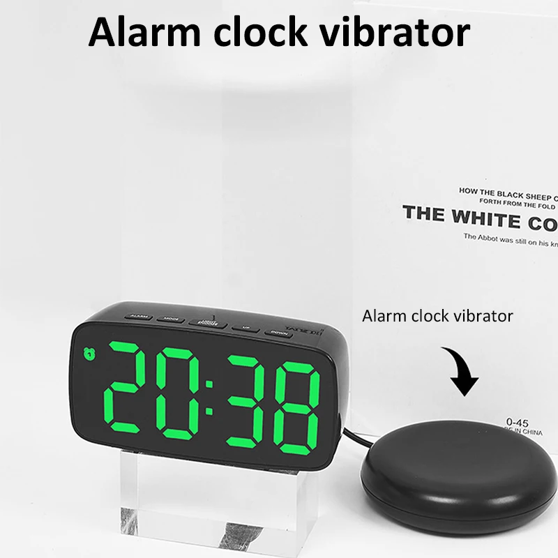 Super Loud Vibrating Alarm Clock LED Table Clock with Brightness Adjustment Desktop Clock for Heavy Sleeper Deaf Hard of Hearing
