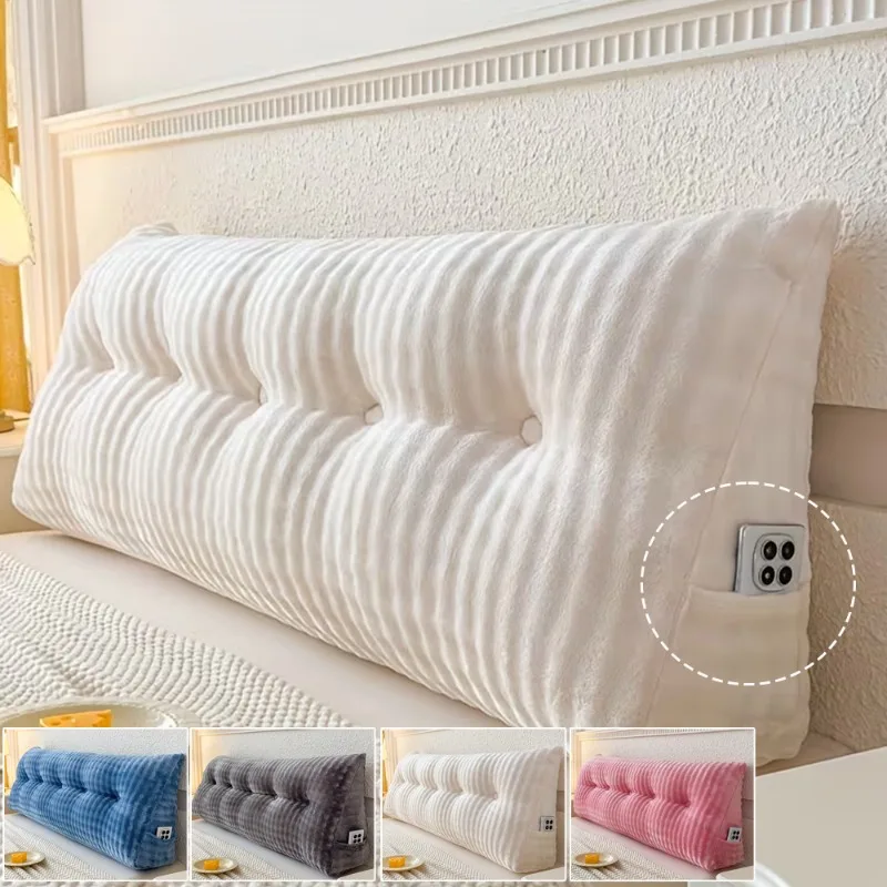 Luxury Triangular Headboard Cushion,Soft Thick Triangle Bubble Velvet Cushion with Four-Point,Bed Head Cushion,Headboard Cushion