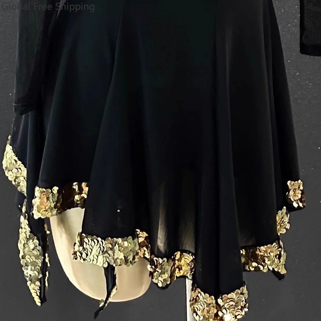 طقم فستان رقص لاتيني للسيدات أداء أسود مثير من الدانتيل الشبكي بدلة سبليت تشاتشا رومبا ملابس ممارسة الرقص اللاتينية للبالغين 2026