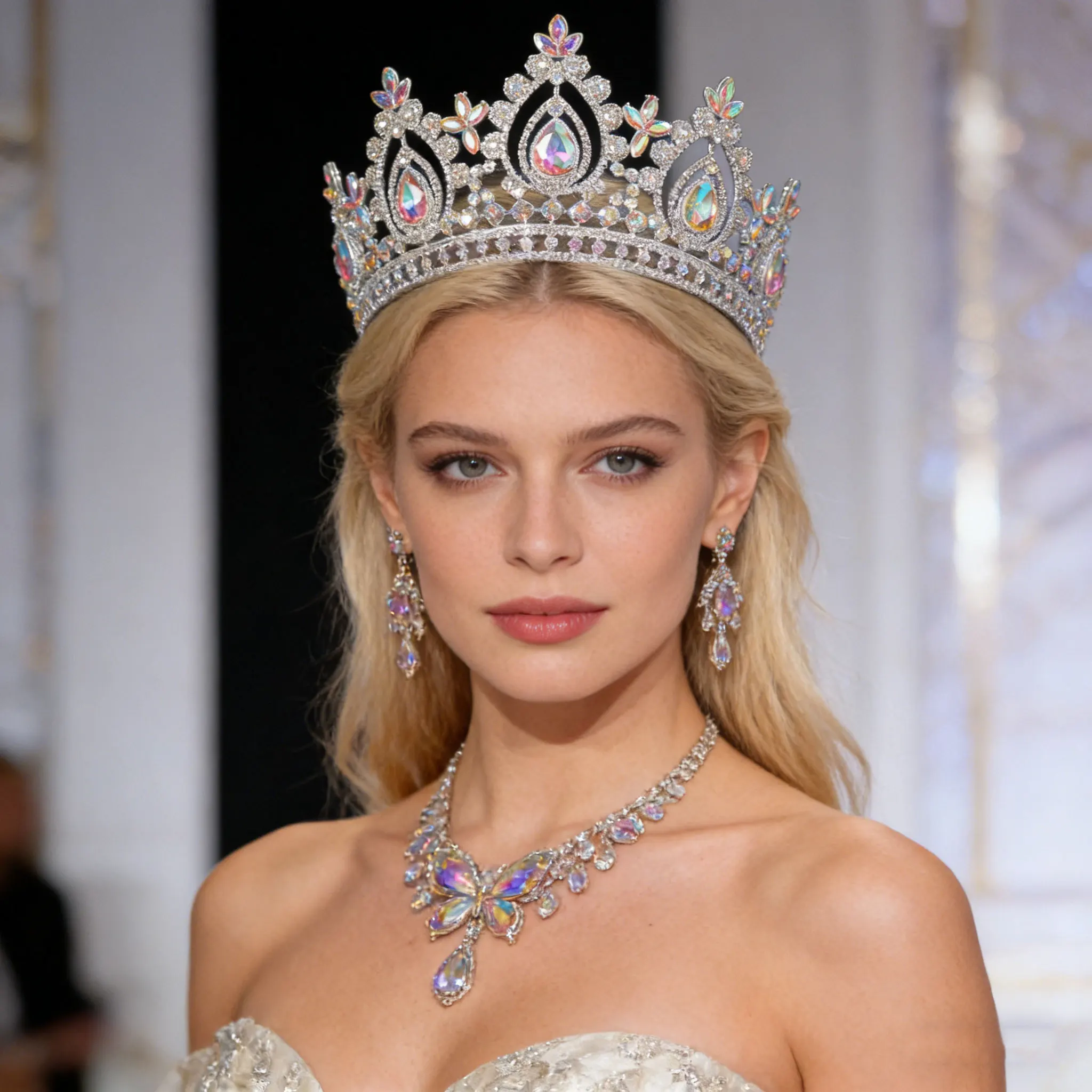 Royal Regal Bridal Crown  Tall Spiked Crystal Tiara for Wedding  Photoshoot and Formal Events  image 3