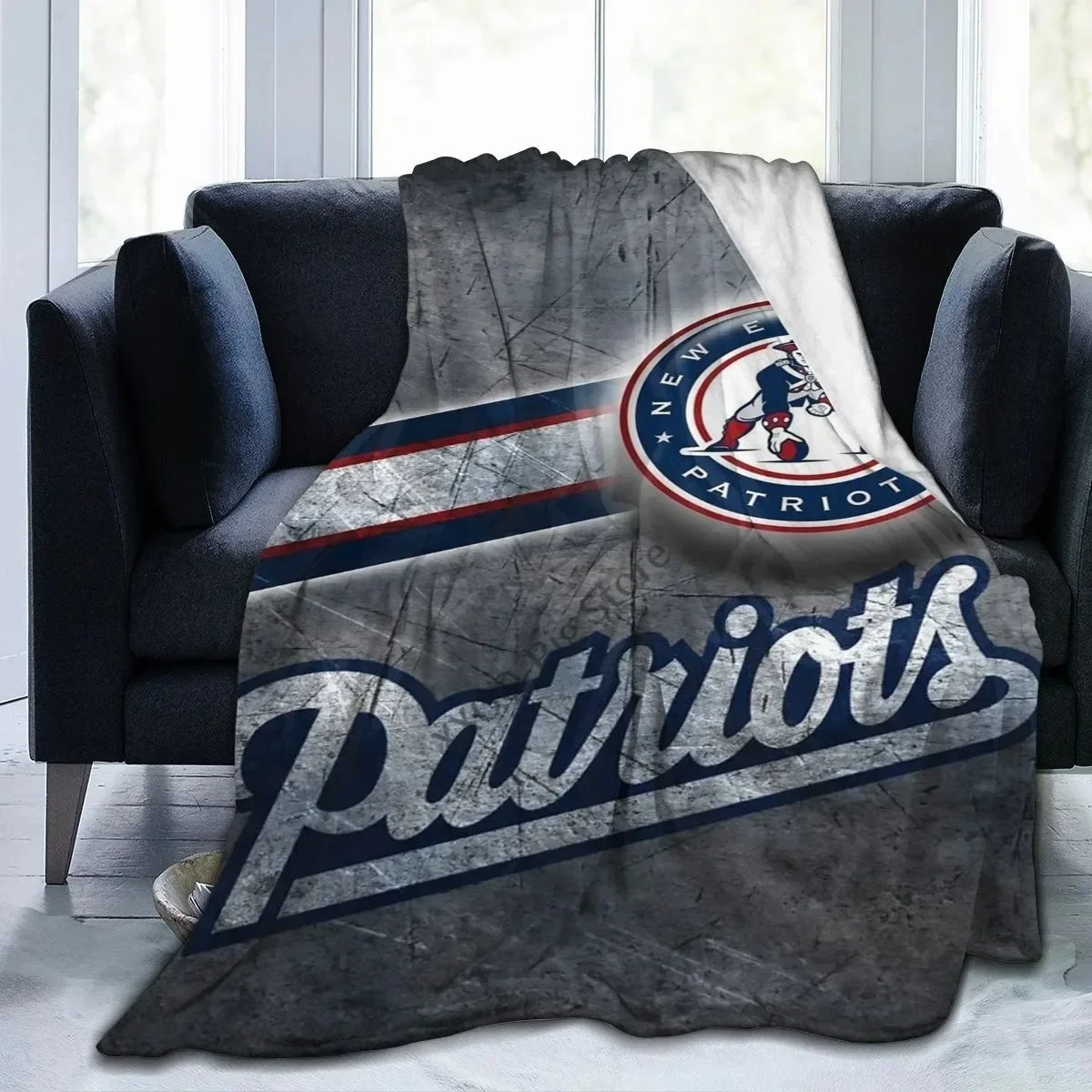 

New England Patriots Throw Blanket Fuzzy Warm Throws for Winter Bedding 3D Printing Soft Micro Fleece Blanket Throw Blanket