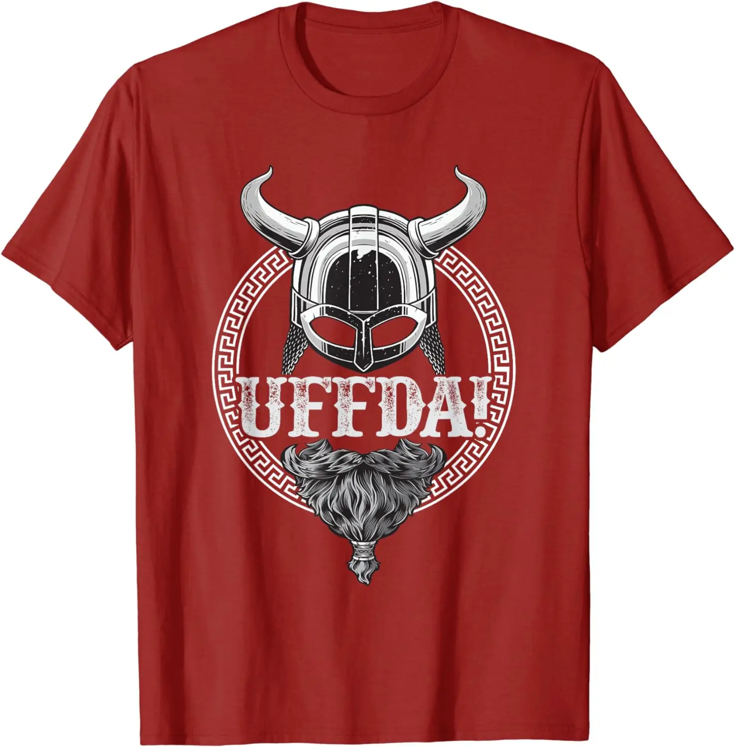Uff Da American Norwegian Quote Roots  Helmet Beard T-Shirt