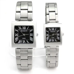 Men Women Quartz Watch Reloj Square Rectangle Man Orologio Roman Numerals Dial Luxury Sliver Black Clock Ladies Male Wristwatch