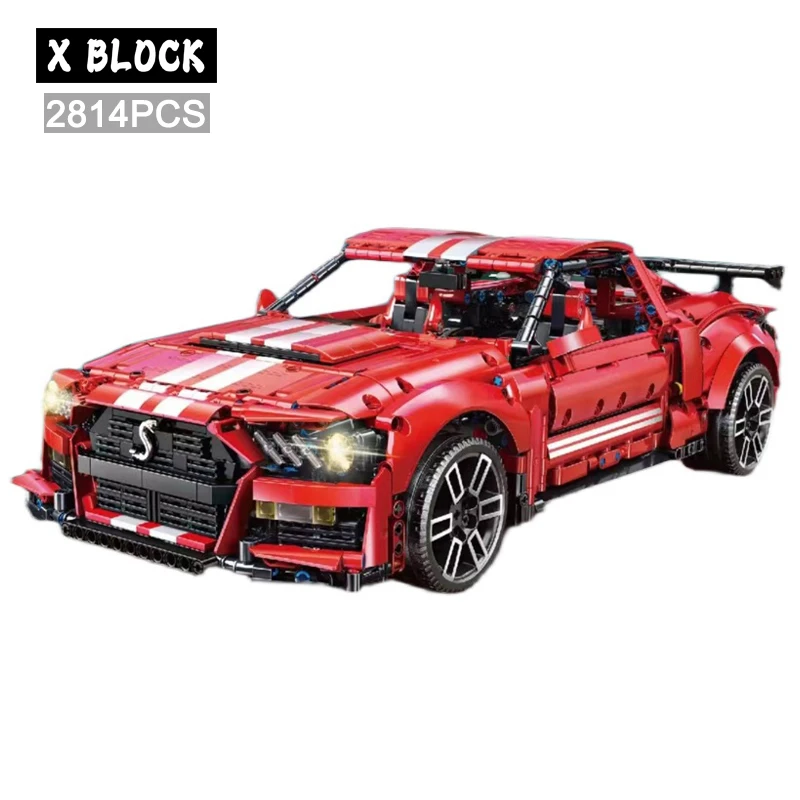 

Technical Famous Mustang Supercar Building Block Bricks Model MOC Assembly Static Sport Racing Vehicles Sets Kids Toys Boys Gift