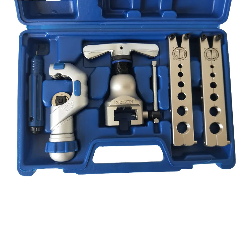 

DSZH WK-808FT-L 45° Ratchet Flaring Tool Kit 5-19mm 3/16"-3/4" Copper Tube Flarer HVAC Refrigeration Air Condition Repair Tool