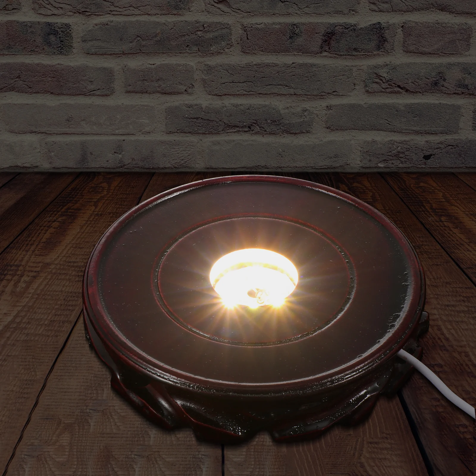 

1Pcs LED Crystal Ball Base Wooden Lighting Stand Glowing Round Base for Aromatherapy Holder USB Power Supply LED Display Stand