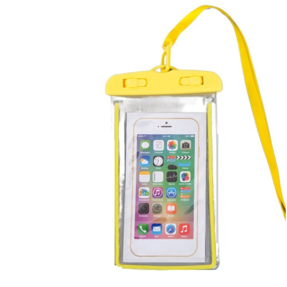 Luminous Waterproof Phone Case Transparent Touch Screen Underwater Phone Bag Sealable with Hanging Rope Swim Pouch