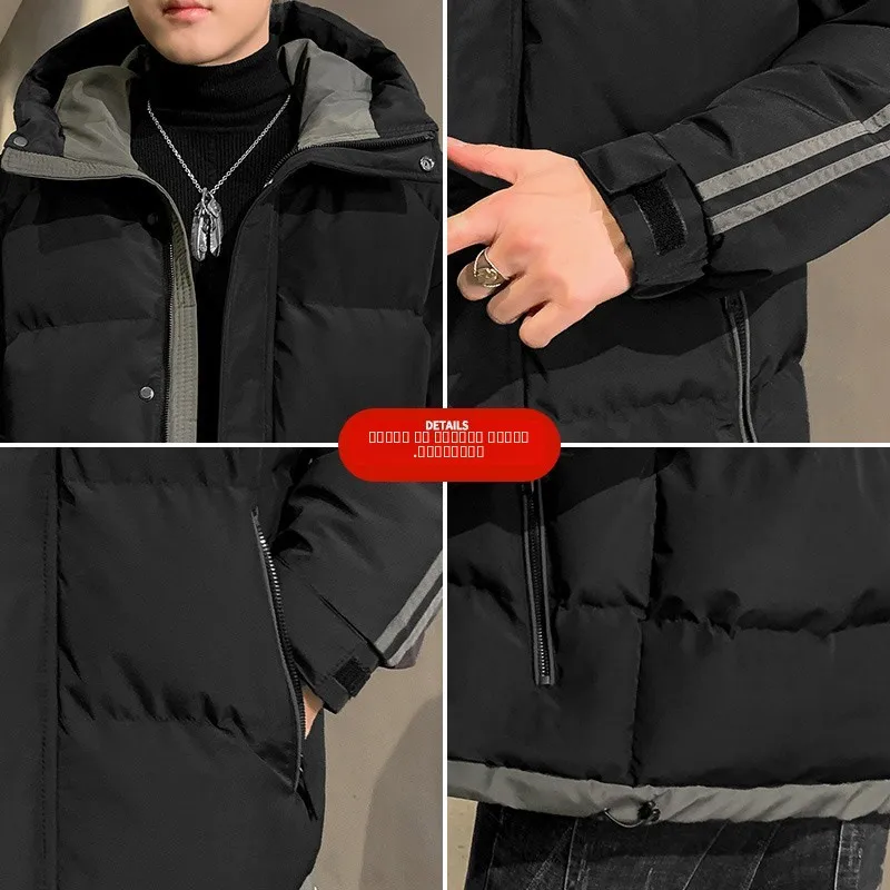 معطف شتوي للرجال من القطن Jaet كاجوال أنيق للشباب من القطن الدافئ متعدد الاستخدامات ملابس خارجية غير رسمية