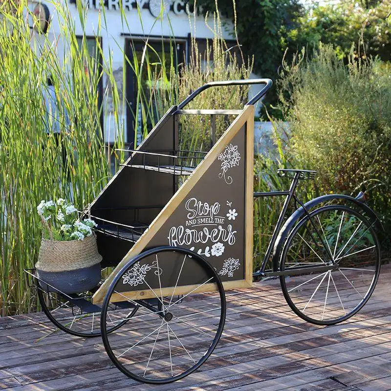

Vintage float flower stand gardening flower shop sales display decorative landscaping cart trapezoidal bench wrought iron storag