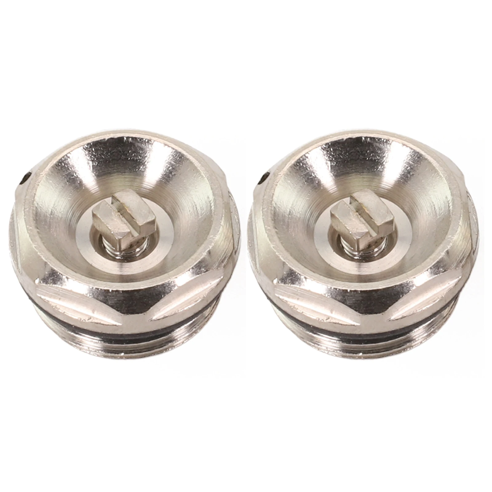 1 2 Silver Exhaust Stopcocks Superior Sealing Performance Efficient Air Venting Energy Saving Nickel-plated Brass