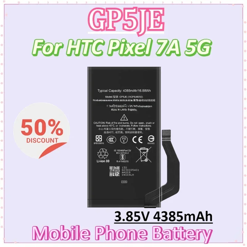 

GP5JE 3.85V 4385mAh Mobile Phone Battery for HTC Pixel 7A 5G Phone Replacement Battery GP5JE for Google Pixel 7A Batteries