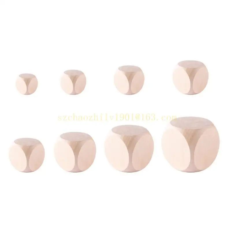 20 stuks zeszijdige dobbelstenen onvoltooide houten dobbelstenen kubussen 8 mm-20 mm lege dobbelstenen, houten vierkante blokken voor puzzel maken doe-het-zelf ambachten