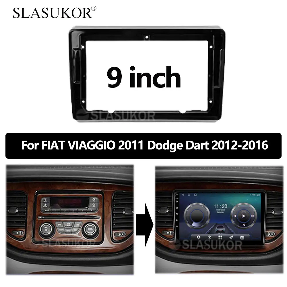 

9 inch For FIAT VIAGGIO 2011 Dodge Dart 2012-2016 ABS Panel Dash Installation DVD Plastic Fascia Audio Dash Fitting Panel Kit