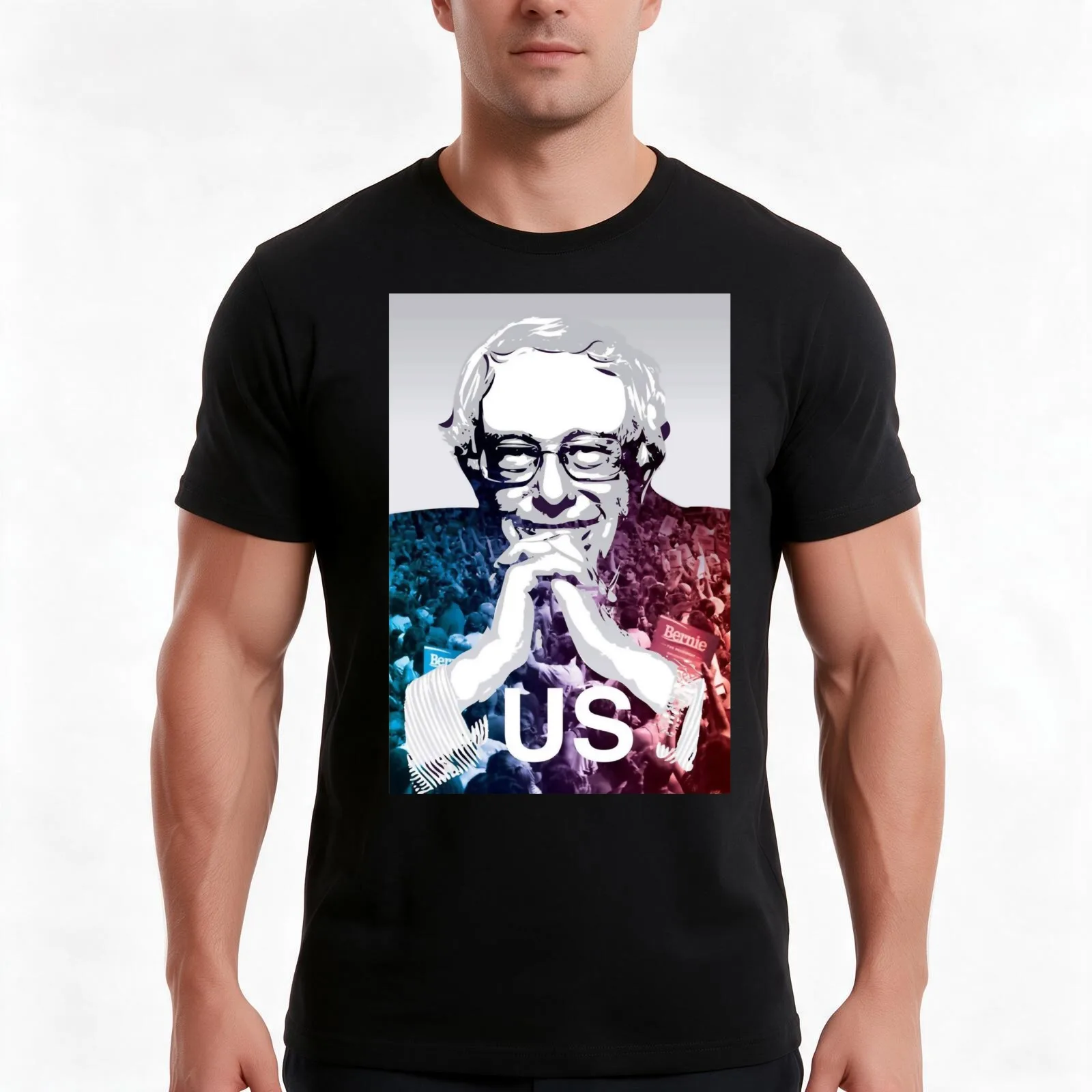 US - Bernie Sanders Art T-Shirt Summer Casual Cotton Tee Oversized Streetwear Tops Vintage Graphic Print Unisex Men Women