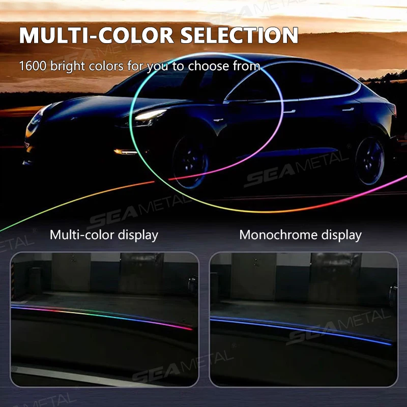 SEAMETAL Car Dashboard ‌Ambient Light ‌RGB Led Cabin Ambient Lamp App Control Auto Dashboard Gap Filler Light Strip 140cm/150cm