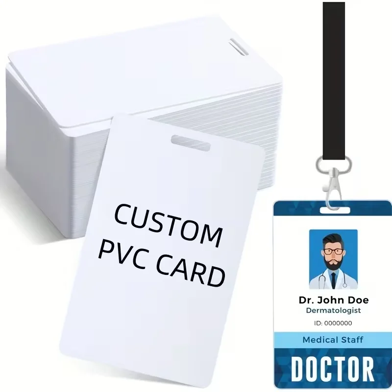 Customizable PVC ID Card Work Pass Personalized with Your Image Text Or Logo for Company School Sports Events Activities
