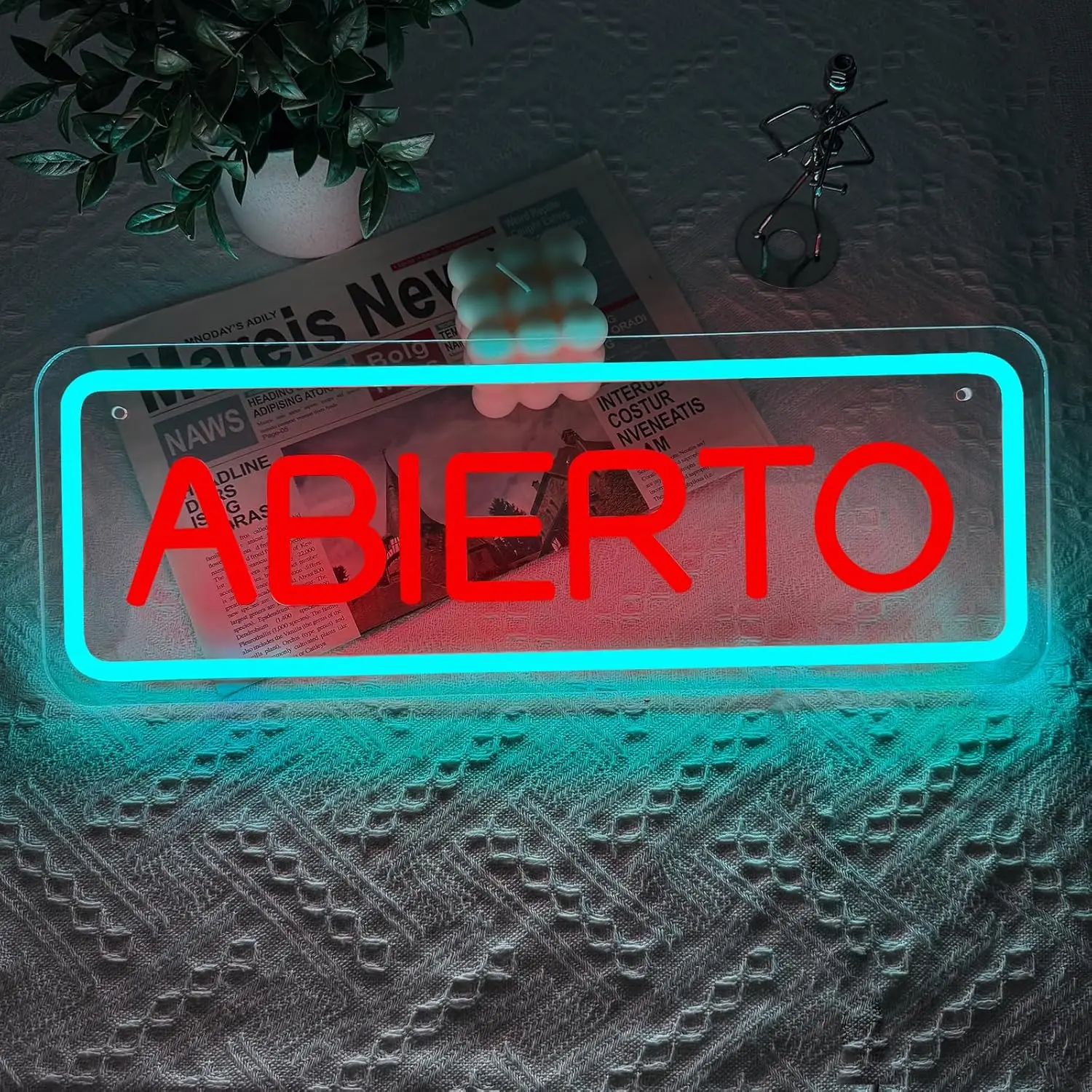 Abierto Open Neon Sign USB Dimmable LED Spanish Neon Light for Bar Restaurant Coffee Salon Store Shop Hotel Bissiness Wall Decor