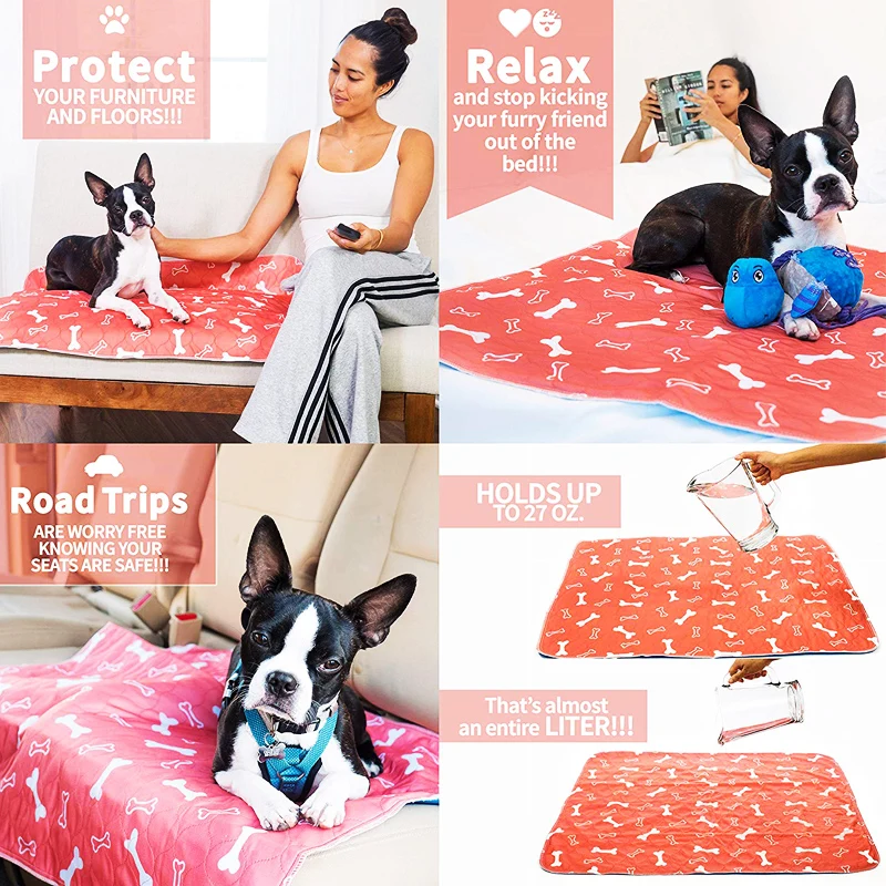 ZK20 Reusable Dog Bed Mats, Urine Pad, Puppy Pee, Fast Absorbing Pad, Pet Training in Car Home Bed, Drop Shipping Dropshipping