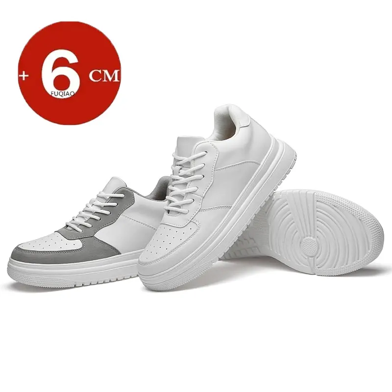 Luxury brand PDEP new height increasing shoes for men 10cm invisible elevator sneakers White leathe sport zapatillas de Hombre